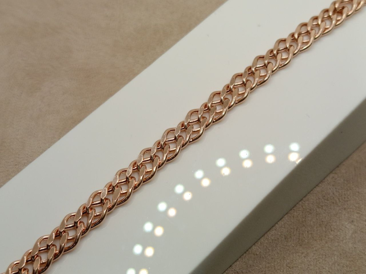 БРАСЛЕТ ПУСТОТЕЛЫЙ Ромб двойной (Au 585)