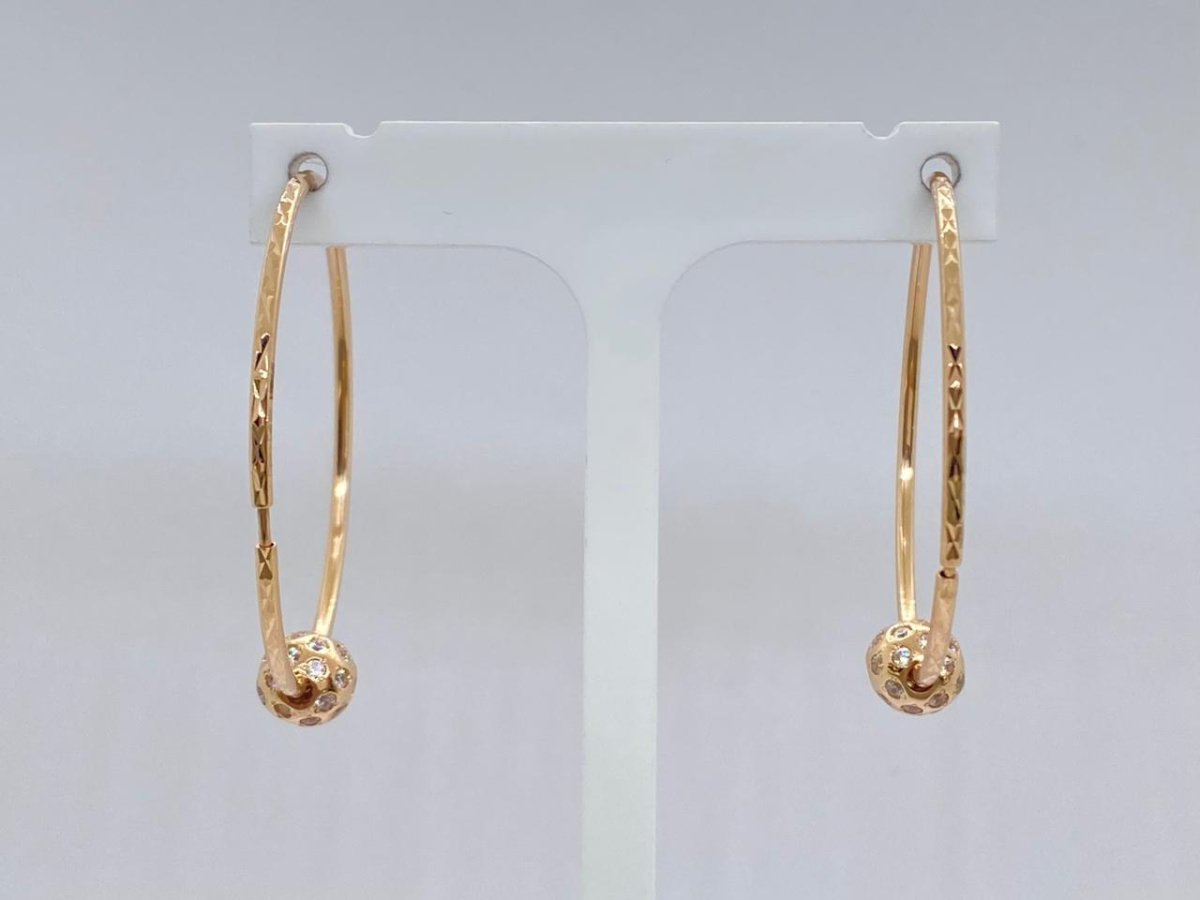 СЕРЬГИ КОНГО с камнями (Au 585) СЕРЬГИ КОНГО с камнями (Au 585)