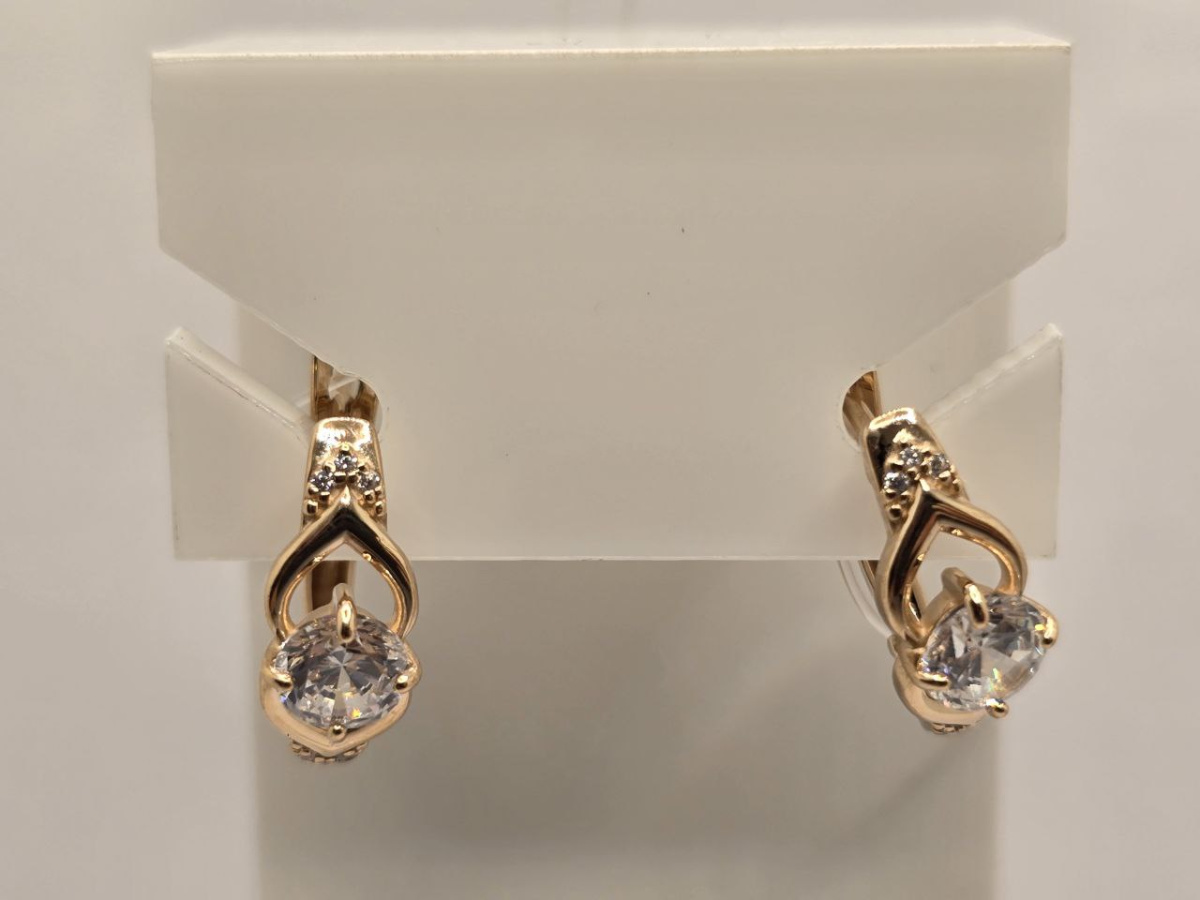 СЕРЬГИ С КАМНЕМ (Au 585)