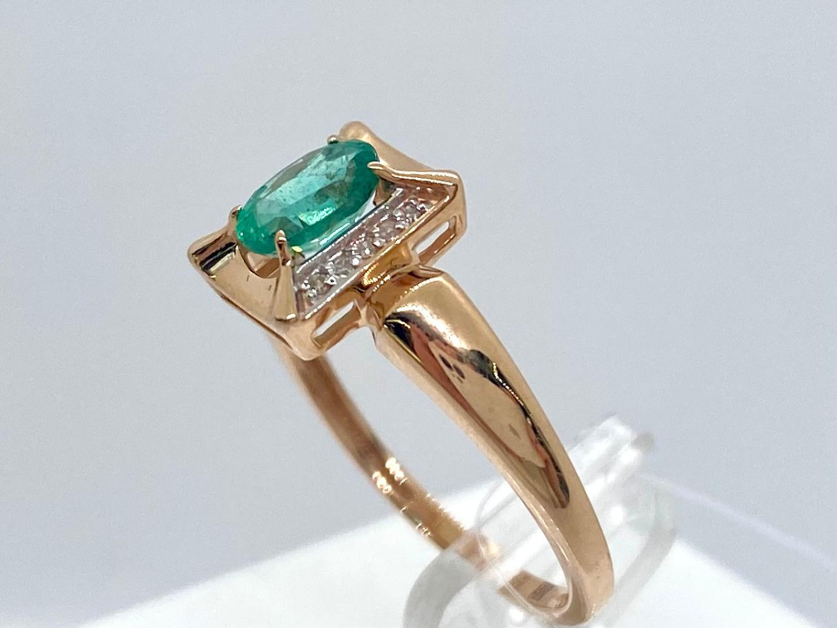 КОЛЬЦО Бриллиант, изумруд (Au 585)