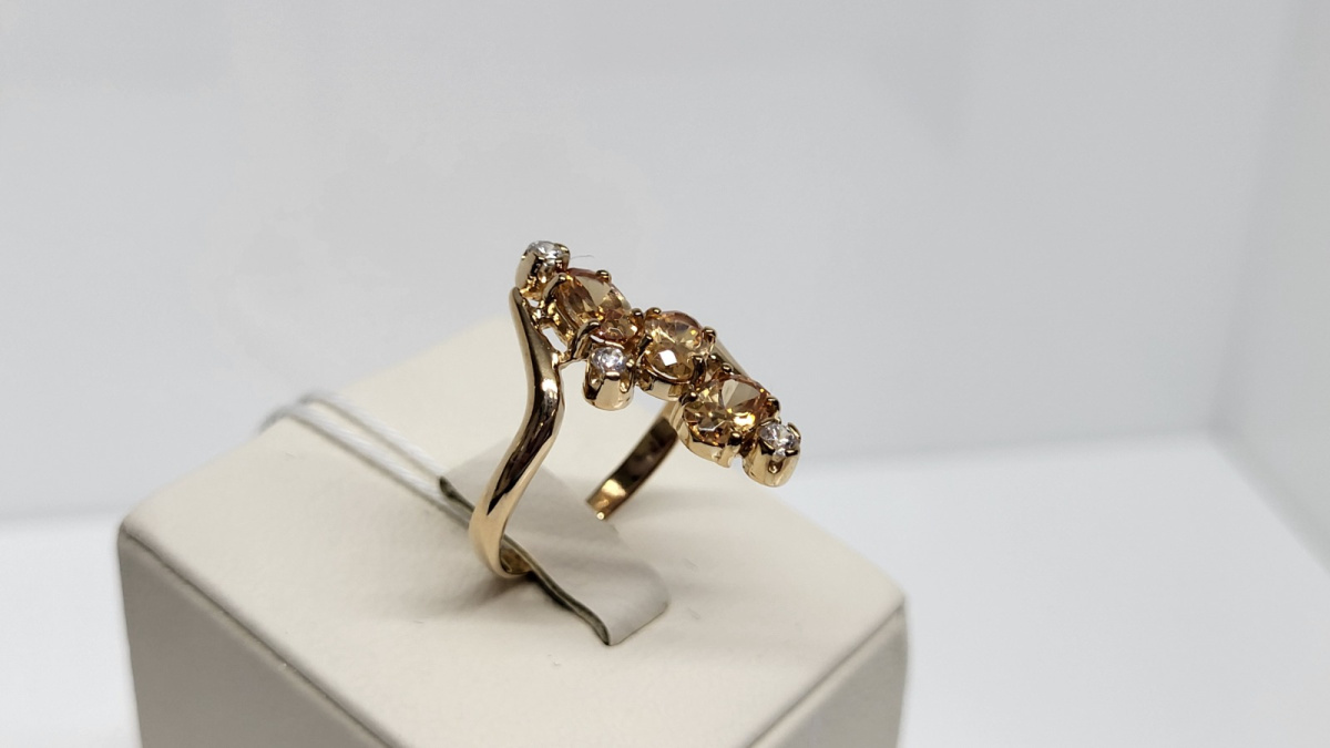 КОЛЬЦО С КАМНЯМИ (Au 585)