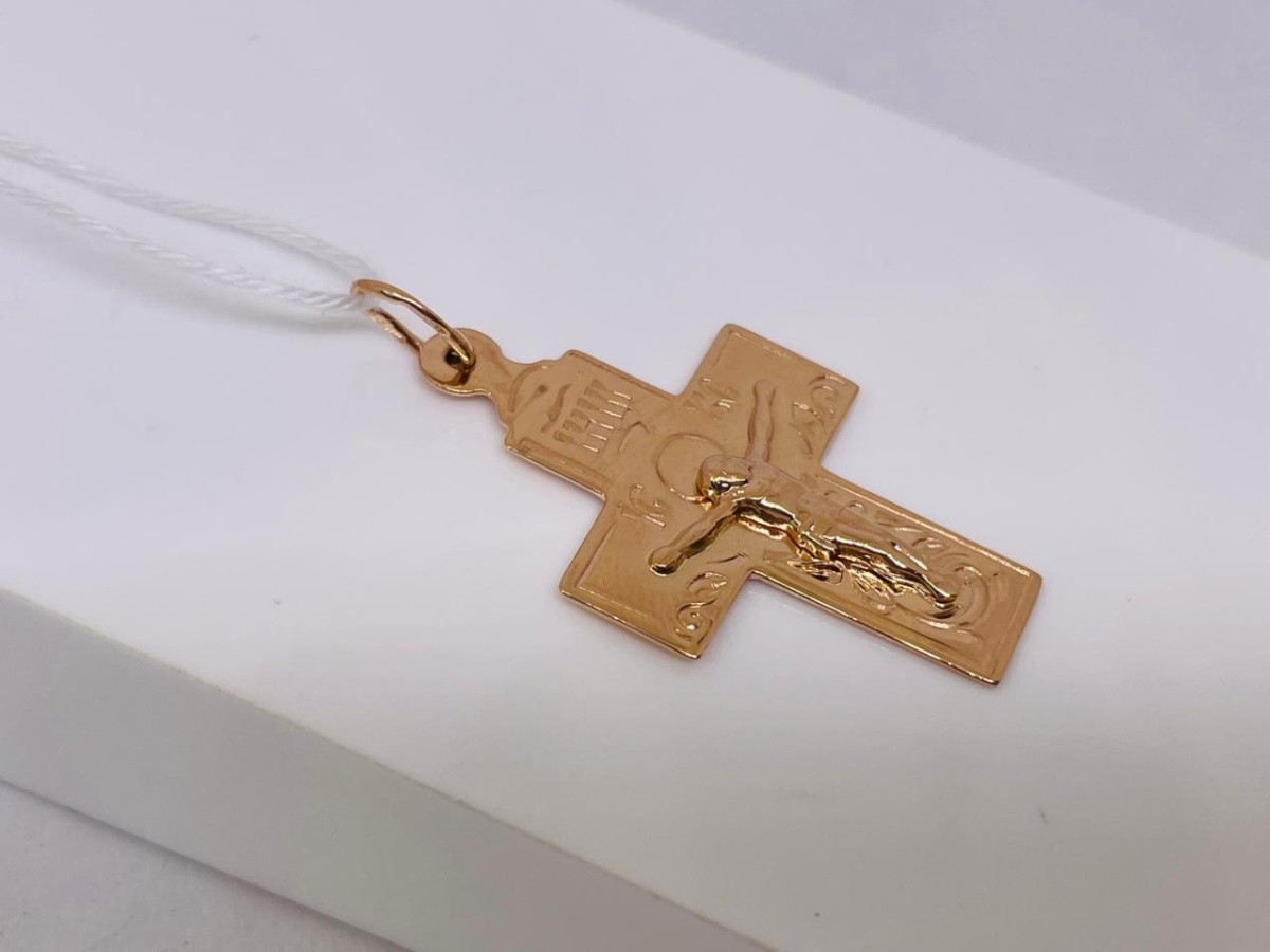 ПОДКБК585 ПОДВЕСКА КРЕСТ БЕЗ КАМНЯ (Au 585)