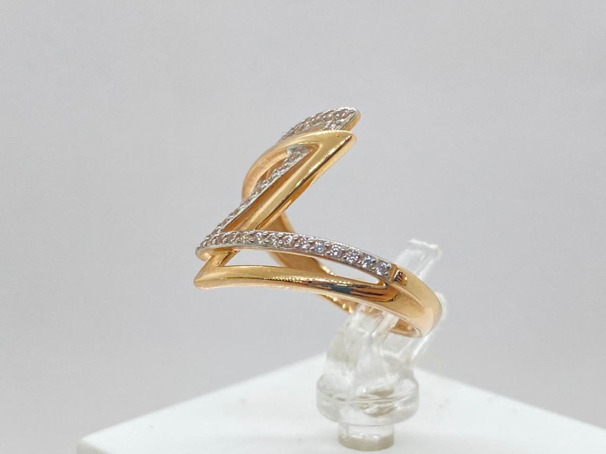 КОЛЬЦО С КАМНЯМИ (Au 585)