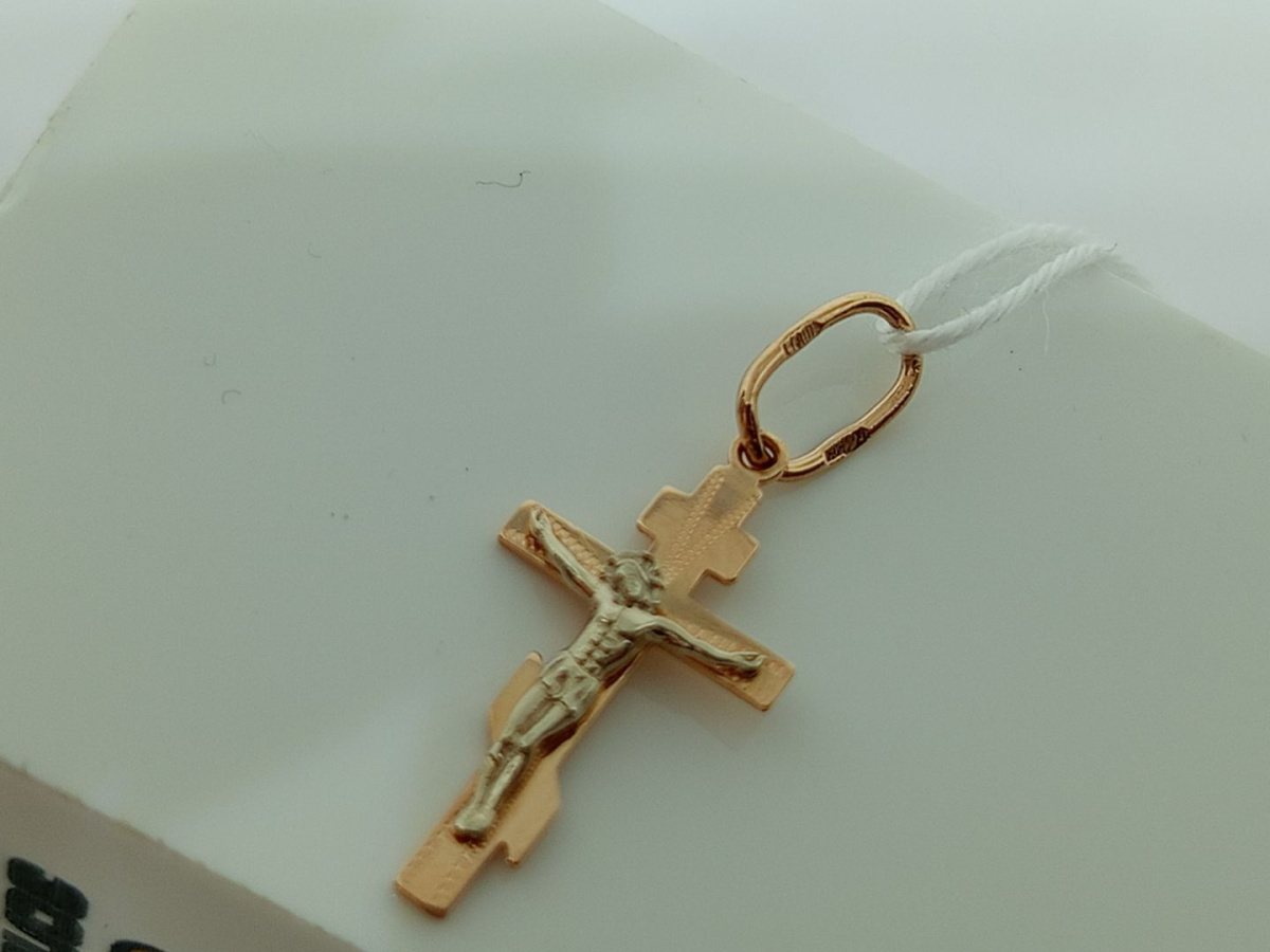 ПОДВЕСКА КРЕСТ БЕЗ КАМНЯ (Au 585)