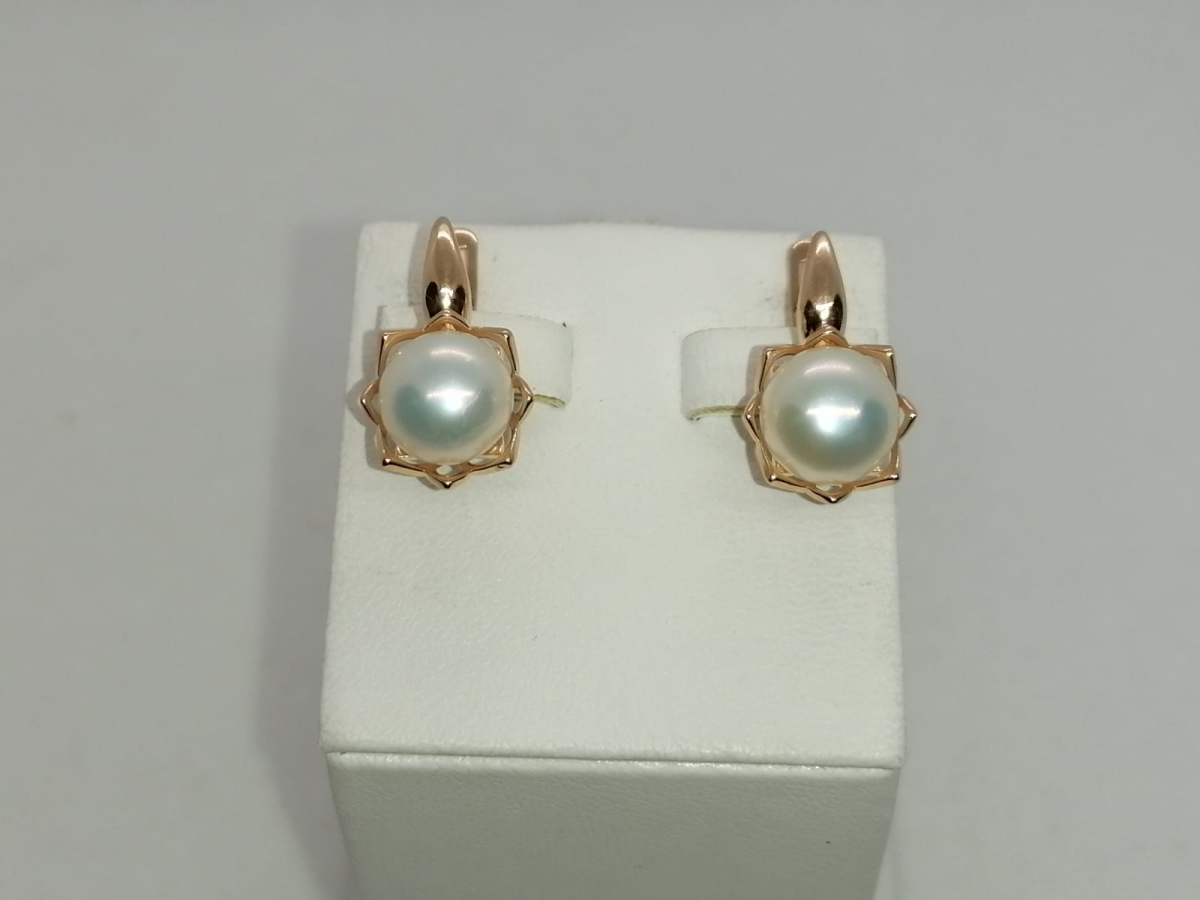 СКМ585 СЕРЬГИ С КАМНЕМ (Au 585)