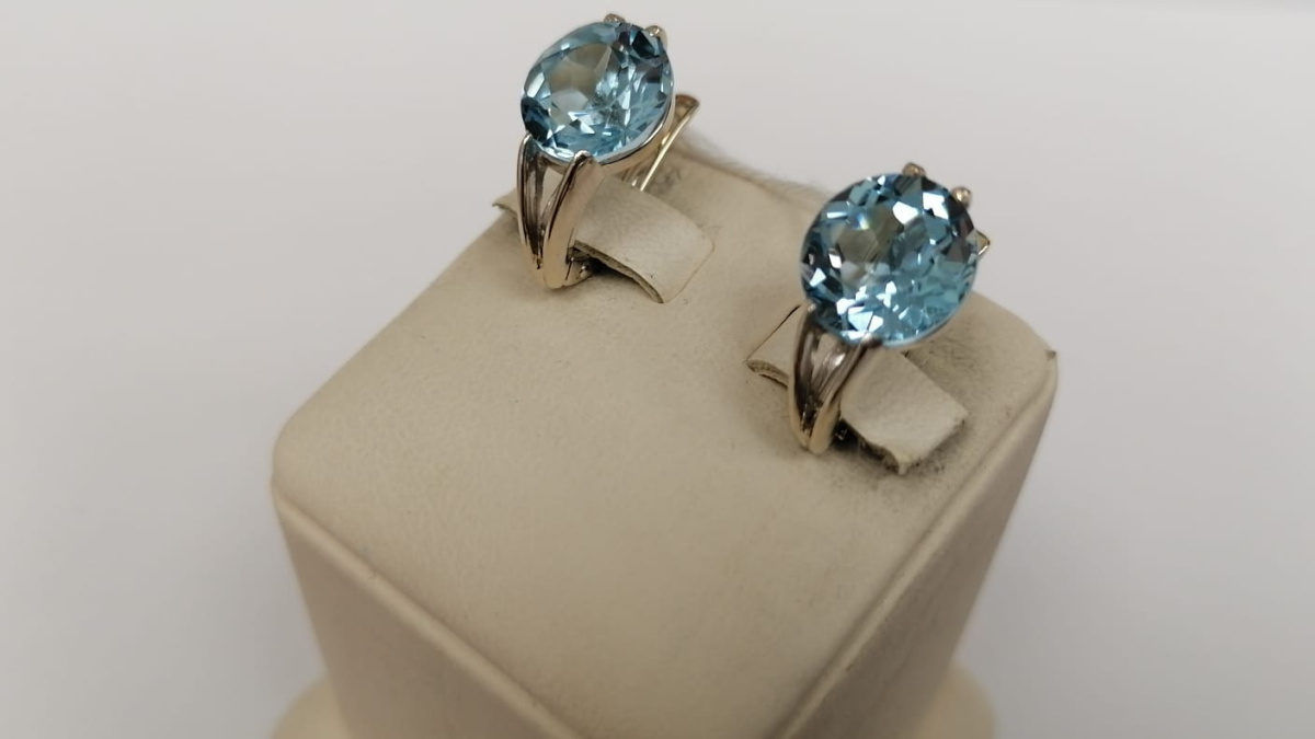 СКМ585 СЕРЬГИ С КАМНЕМ (Au 585)