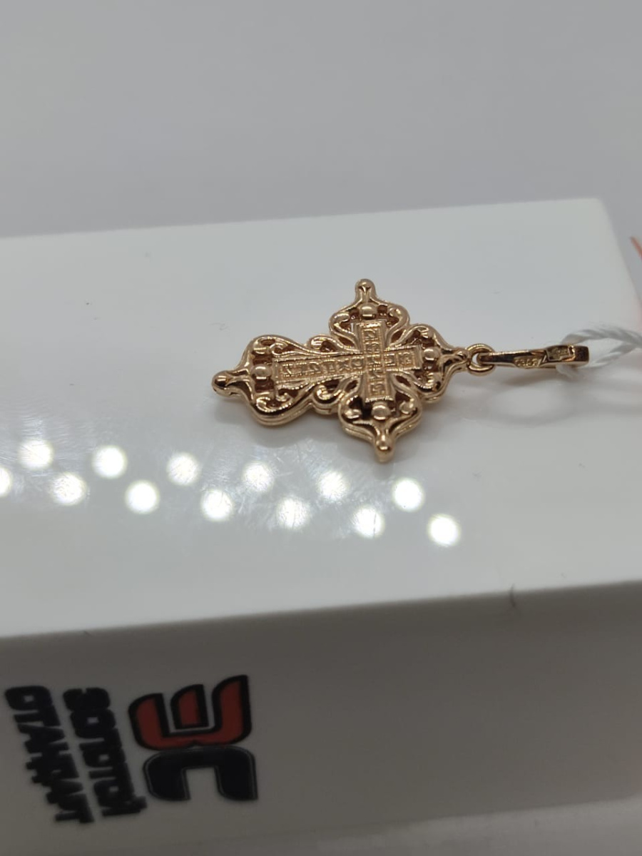 ПОДККИ585 ПОДВЕСКА КРЕСТ С КАМНЯМИ (Au 585)