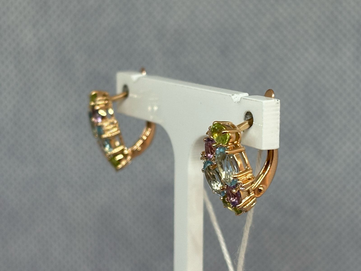 СКМИ585 СЕРЬГИ С КАМНЯМИ (Au 585)