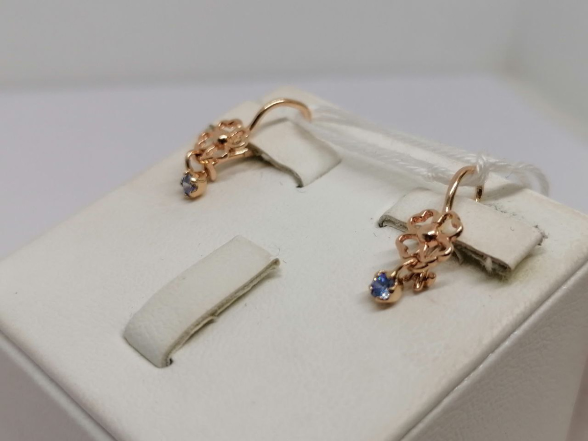 СКМ585 СЕРЬГИ С КАМНЕМ (Au 585)