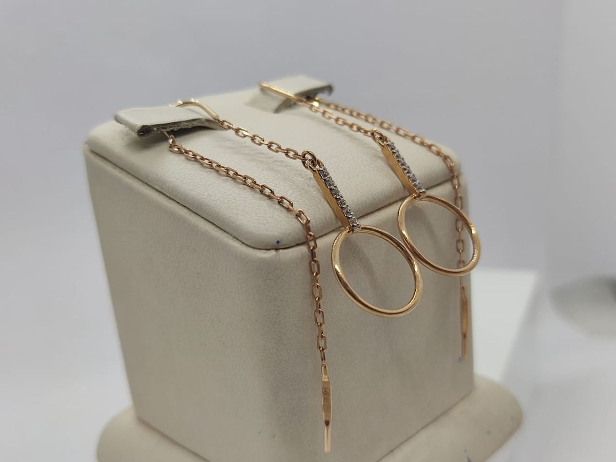 СЕРЬГИ ПРОДЕВКИ с камнями (Au 585)