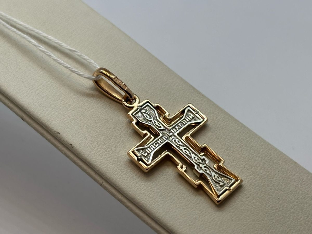 ПОДКБК585 ПОДВЕСКА КРЕСТ БЕЗ КАМНЯ (Au 585)