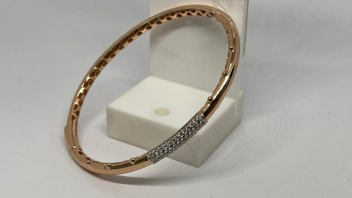 БРАСЛЕТ ЖЕСТКИЙ с камнями (Au 585)