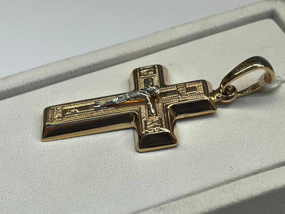 ПОДКБК585 ПОДВЕСКА КРЕСТ БЕЗ КАМНЯ (Au 585)