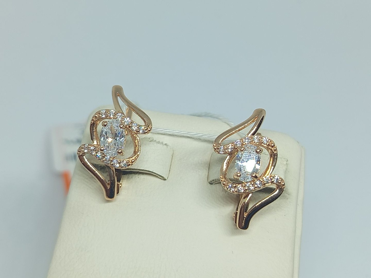 СКМИ585 СЕРЬГИ С КАМНЯМИ (Au 585)