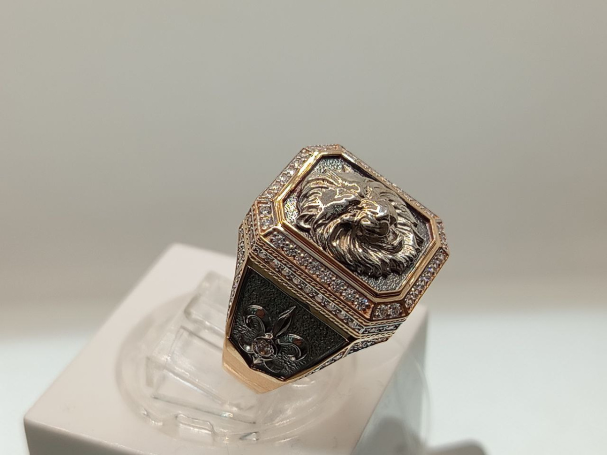 ПЧ-034_au ПЕЧАТКА С  КАМНЯМИ (Au 585)