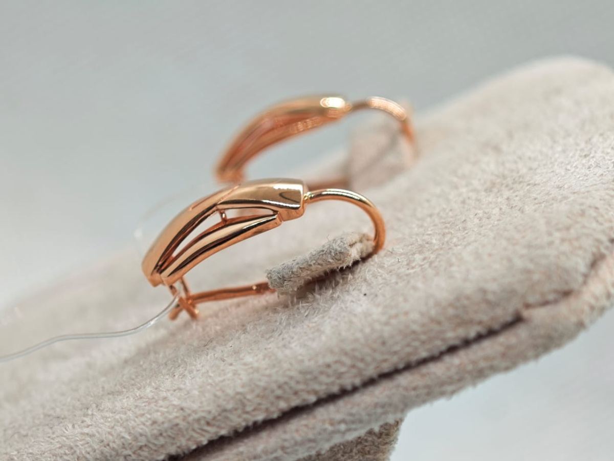 СЕРЬГИ ПЕТЕЛЬКА без камня (Au 585)