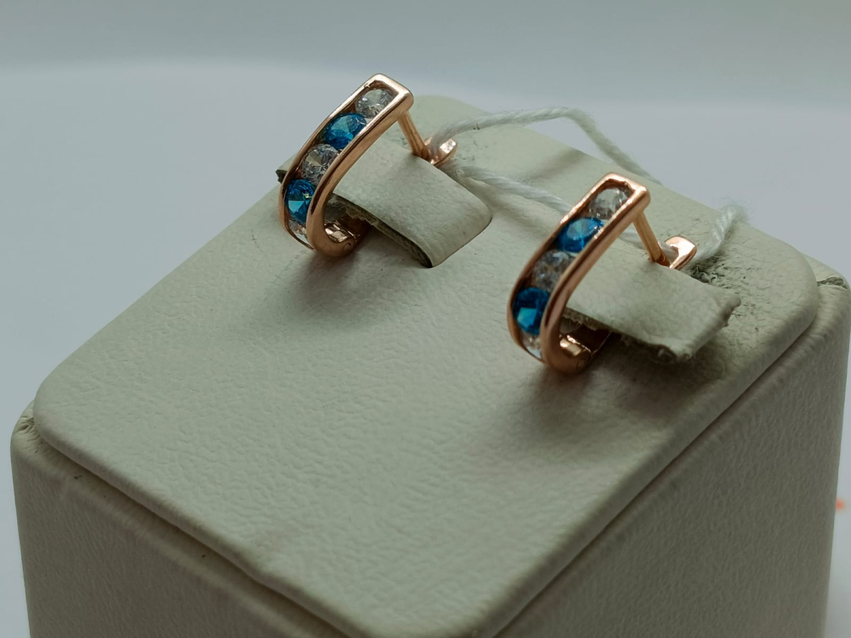 СКМИ585 СЕРЬГИ С КАМНЯМИ (Au 585)