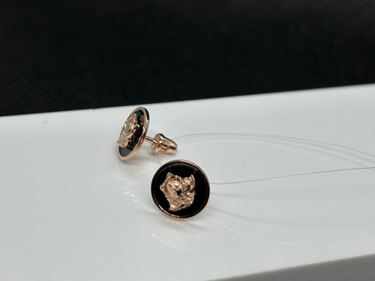 0505232 СЕРЬГИ ПУСЕТЫ эмаль (Au 585)