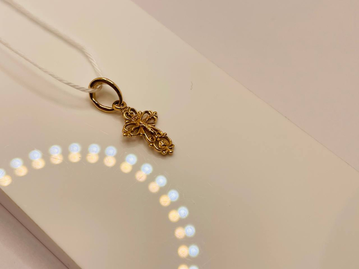 ПОДВЕСКА КРЕСТ БЕЗ КАМНЯ (Au 585)