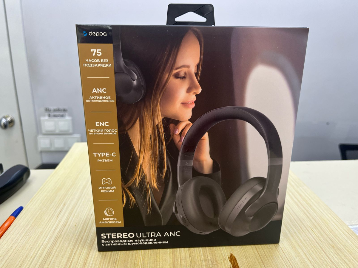 Наушники беспроводные Deppa 44302 Stereo Ultra ANC