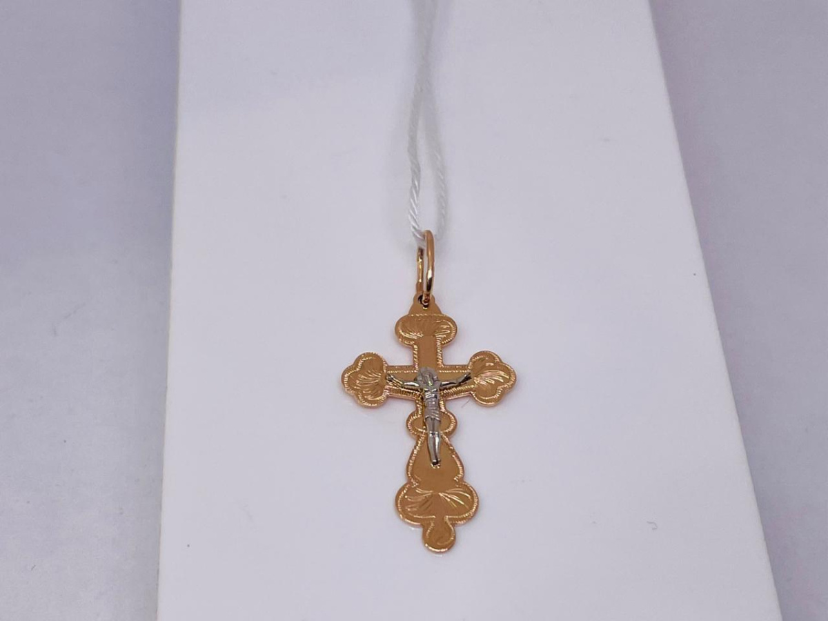 ПОДКБК585 ПОДВЕСКА КРЕСТ БЕЗ КАМНЯ (Au 585)