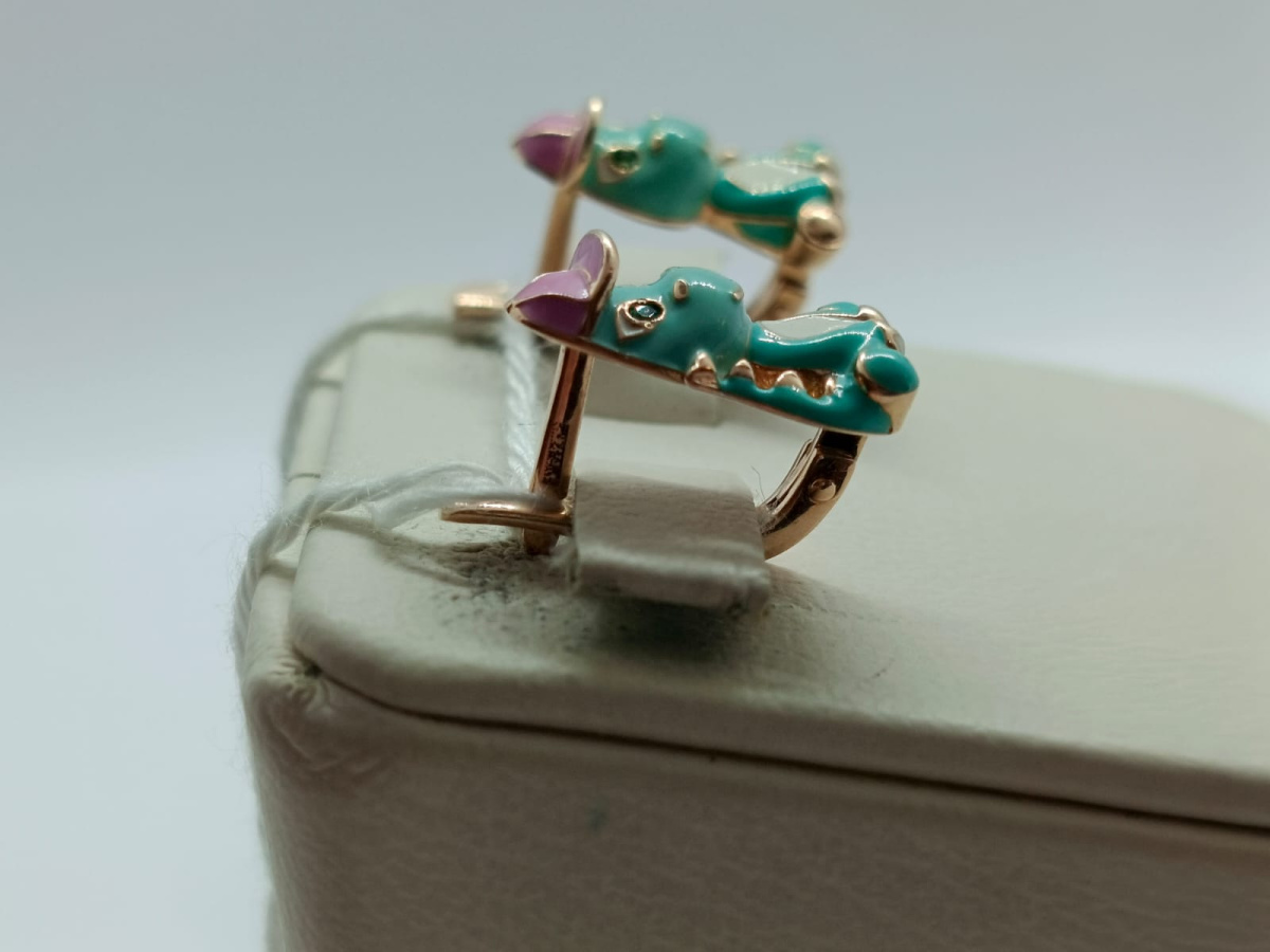 СКМИ585 СЕРЬГИ С КАМНЯМИ (Au 585)