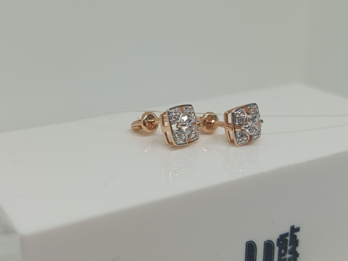 СЕРЬГИ ПУСЕТЫ с камнями (Au 585)