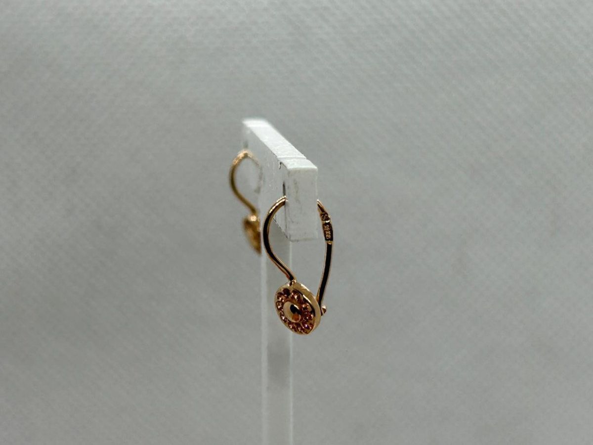 СЕРЬГИ ПЕТЕЛЬКА с камнями (Au 585)