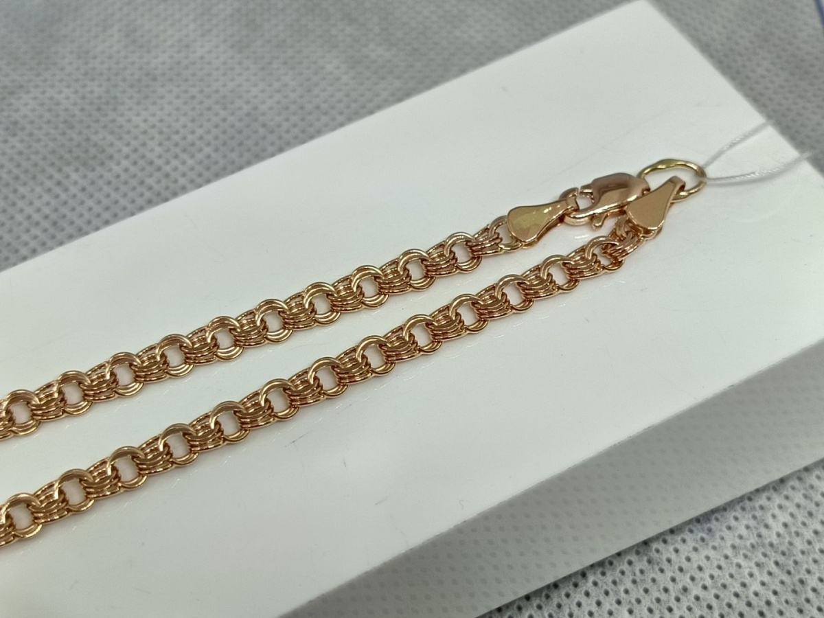 ЦЛБ3585 ЦЕПЬ ПОЛНОВЕСНАЯ Бисмарк тройной (Au 585)