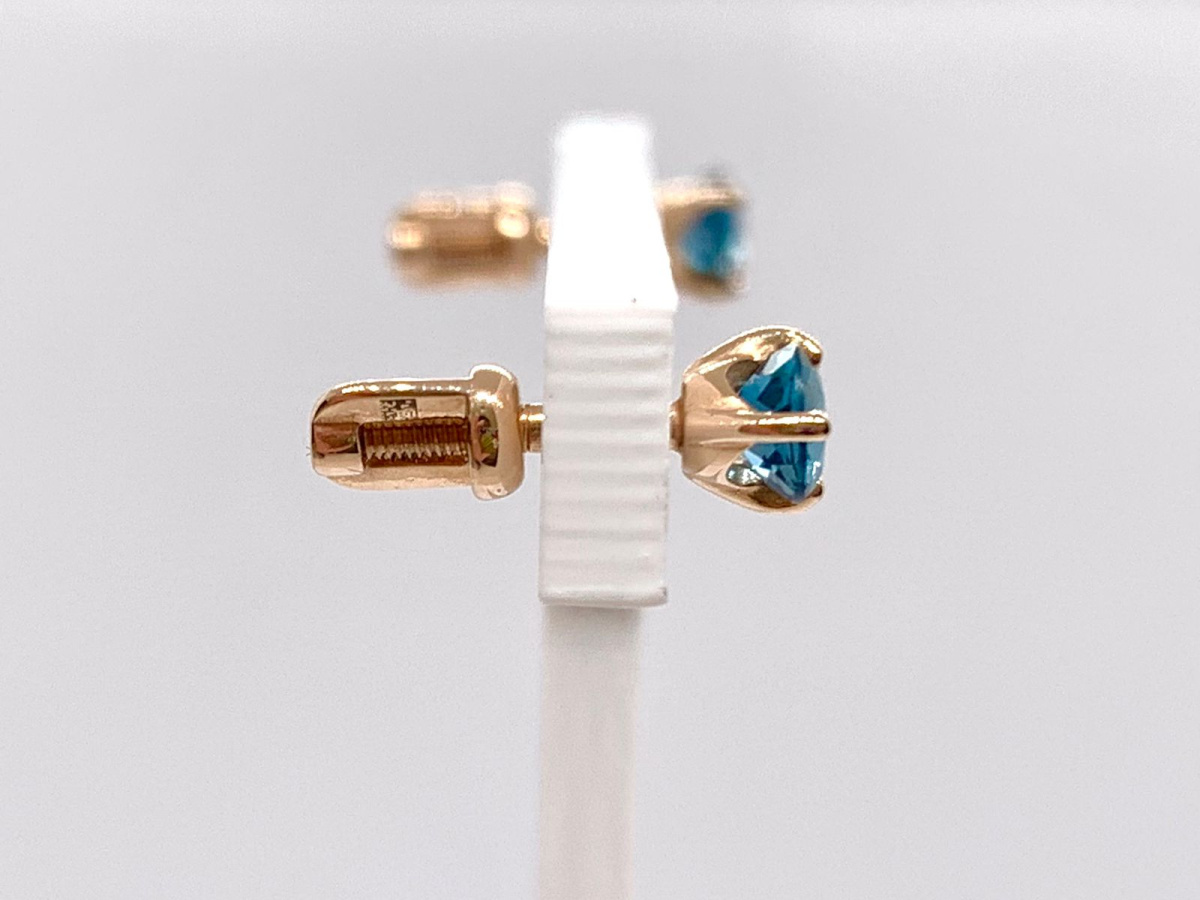 СЕРЬГИ ПУСЕТЫ с камнем (Au 585)