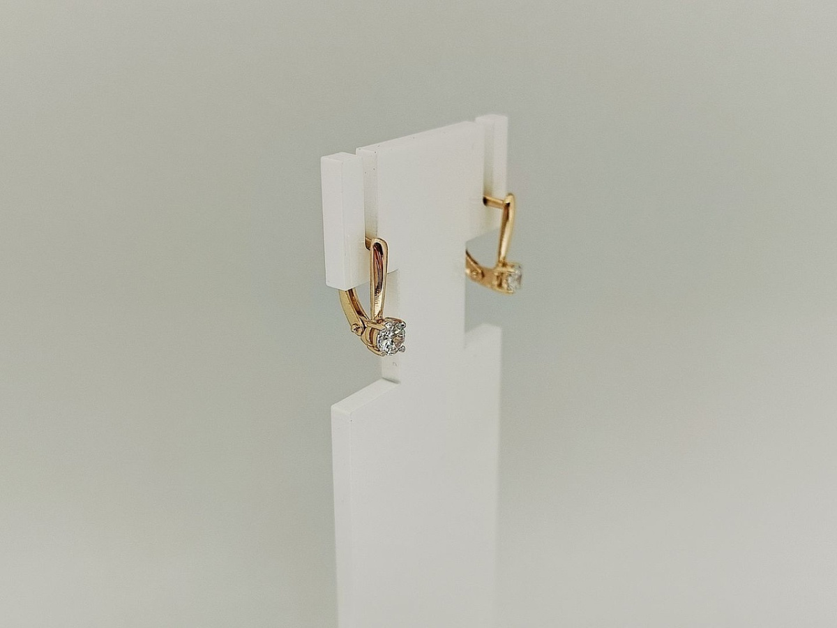 СКМ585 СЕРЬГИ С КАМНЕМ (Au 585)