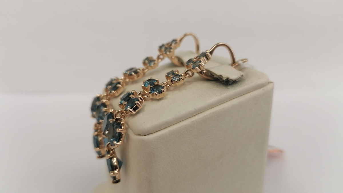 СКМИ585 СЕРЬГИ С КАМНЯМИ (Au 585)