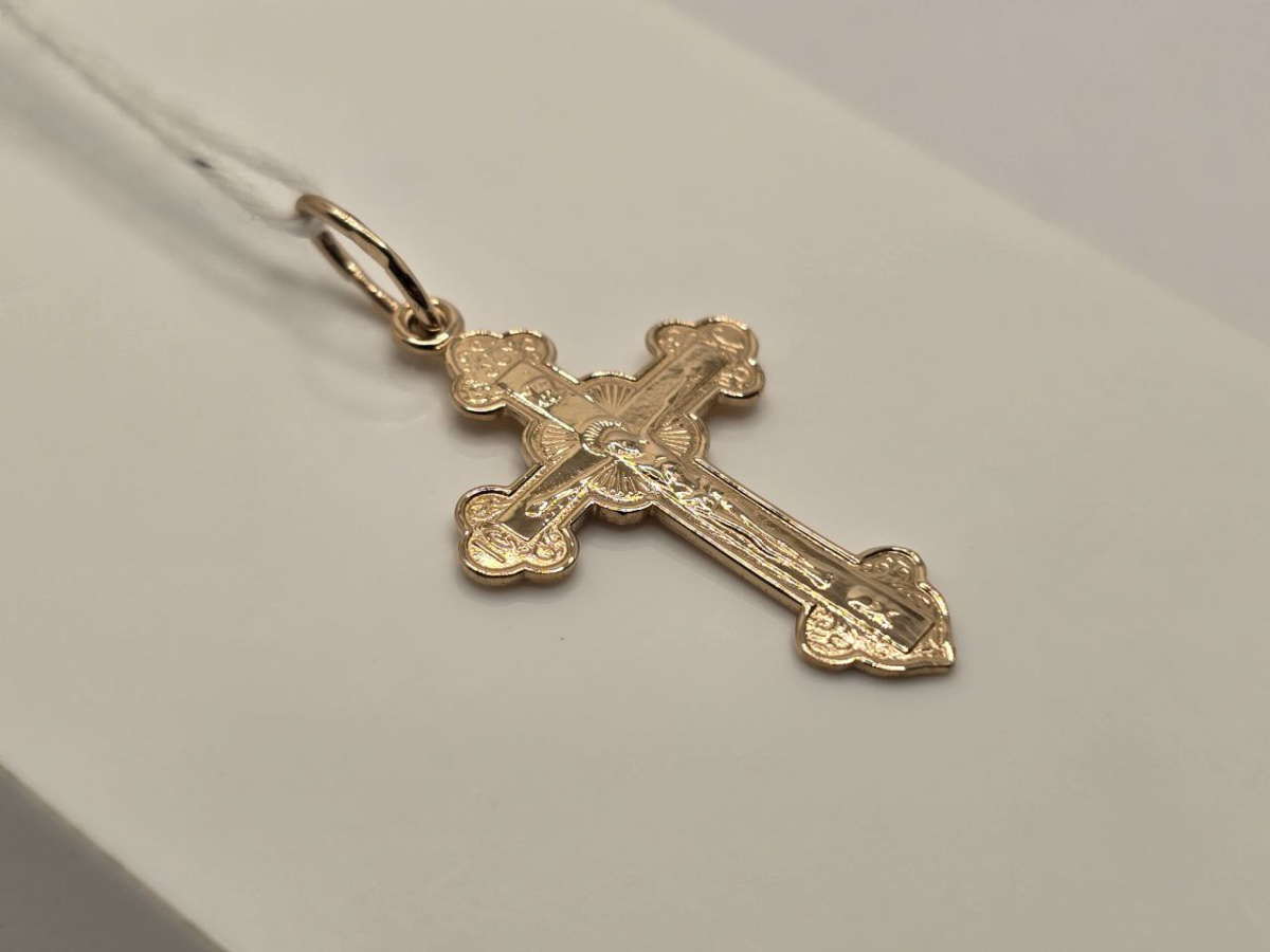 ПОДВЕСКА КРЕСТ БЕЗ КАМНЯ (Au 585)