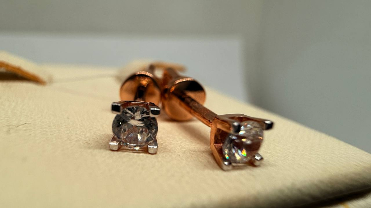 СЕРЬГИ ПУСЕТЫ с камнем (Au 585)