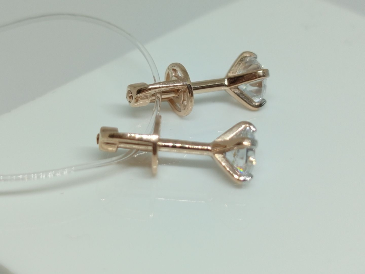 СЕРЬГИ ПУСЕТЫ с камнем (Au 585)