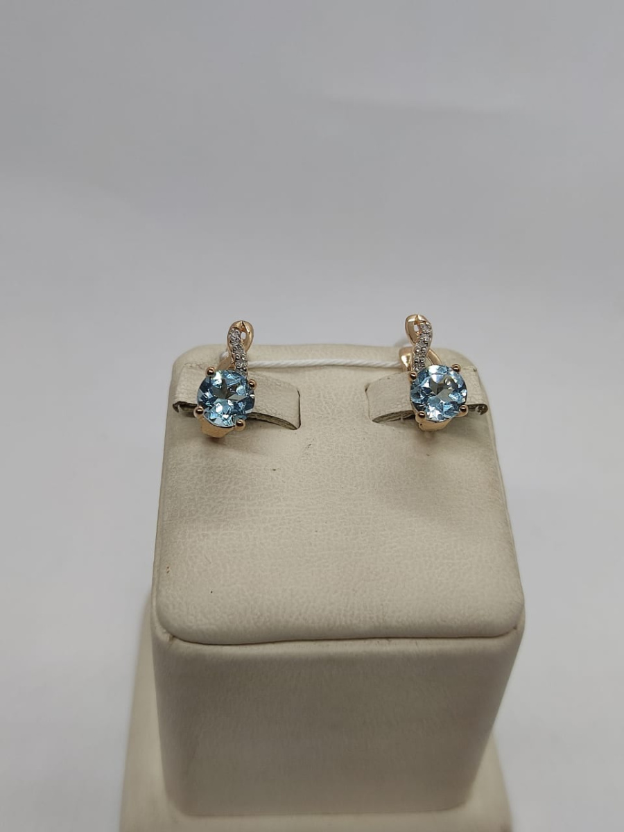 СКМИ585 СЕРЬГИ С КАМНЯМИ (Au 585)