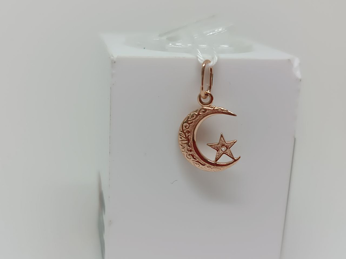 ПОДВЕСКА ПОЛУМЕСЯЦ С КАМНЕМ (Au 585)