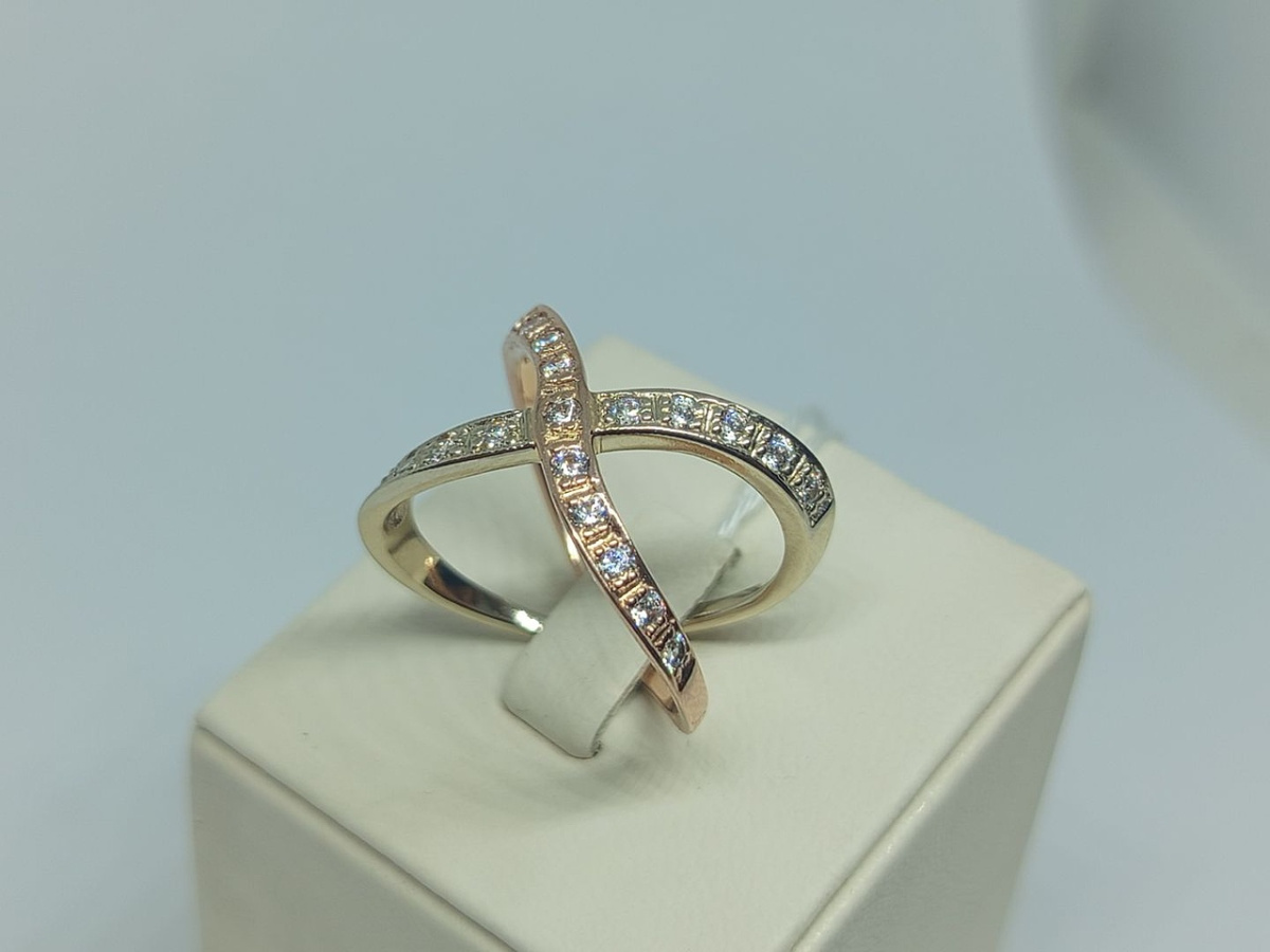 КОЛЬЦО С КАМНЯМИ (Au 585)