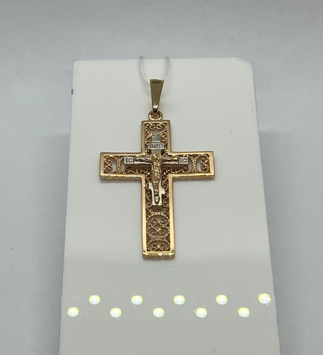 ПОДКБК585 ПОДВЕСКА КРЕСТ БЕЗ КАМНЯ (Au 585)