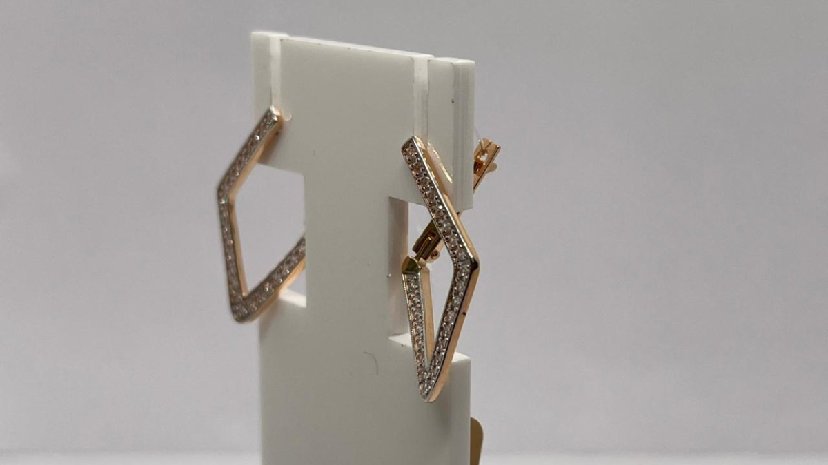 21160 СЕРЬГИ С КАМНЕМ (Au 585)