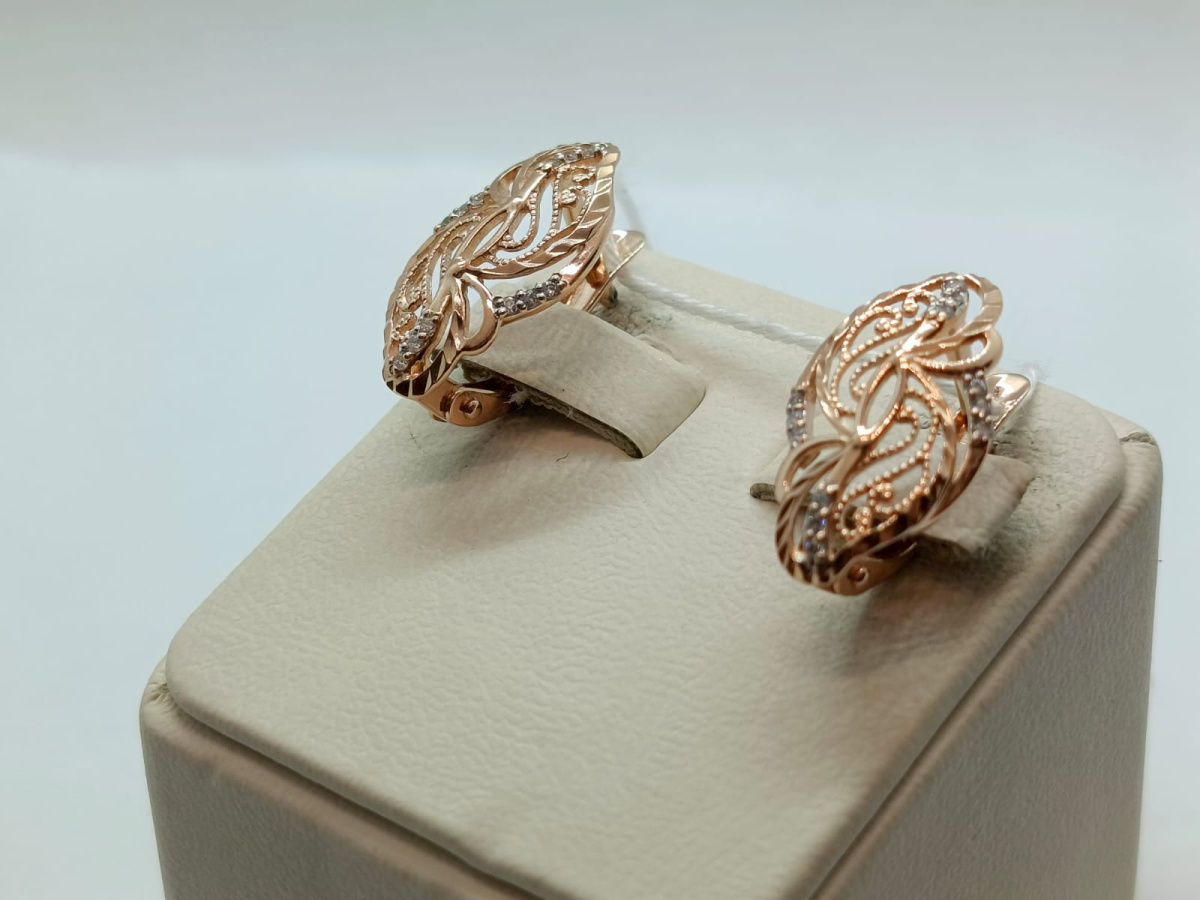 СКМИ585 СЕРЬГИ С КАМНЯМИ (Au 585)