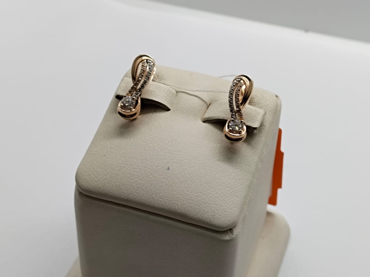 СКМИ585 СЕРЬГИ С КАМНЯМИ (Au 585)