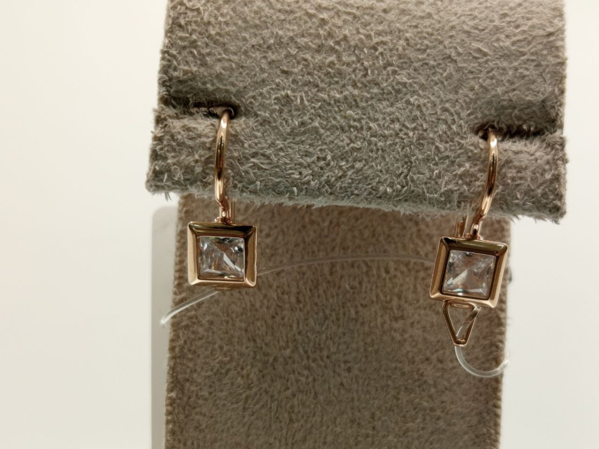 СЕРЬГИ ПУСЕТЫ с камнем (Au 585)