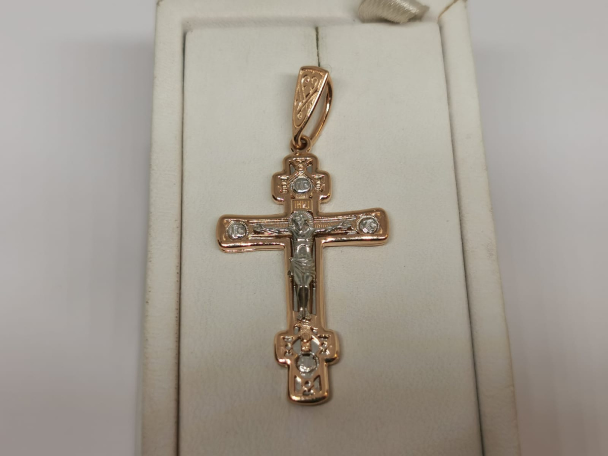 ПОДВЕСКА КРЕСТ без камня (Au 585)