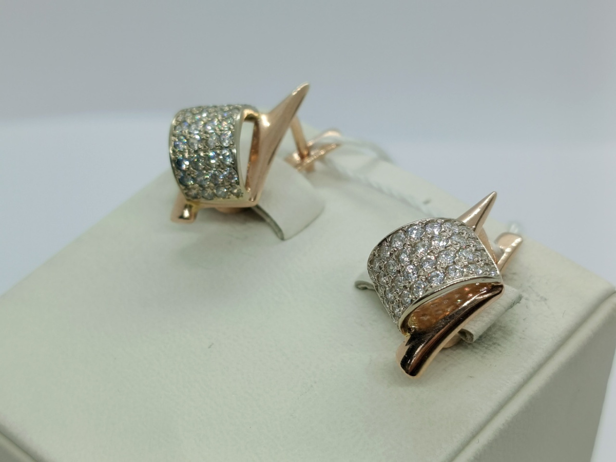 СКМИ585 СЕРЬГИ С КАМНЯМИ (Au 585)