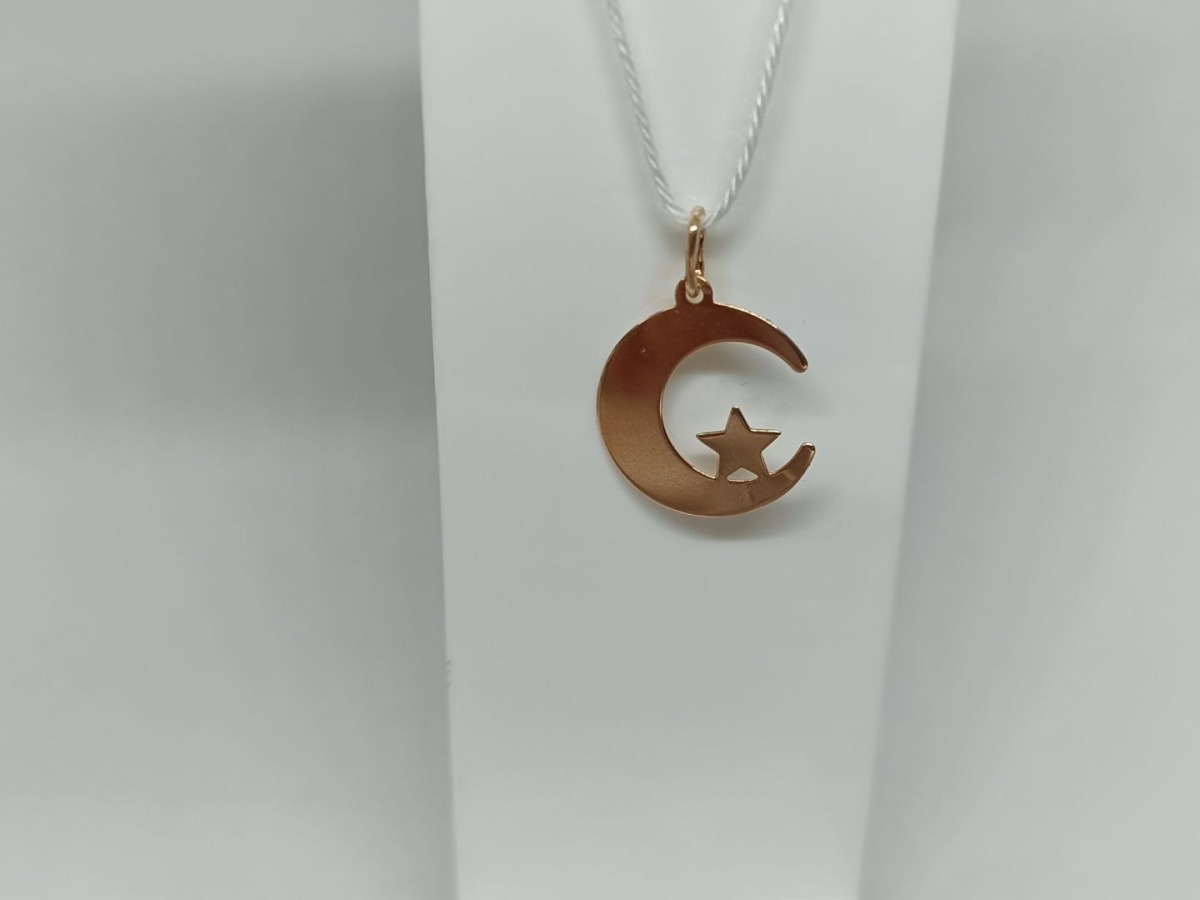 ПОДПБК585 ПОДВЕСКА ПОЛУМЕСЯЦ БЕЗ КАМНЯ (Au 585)