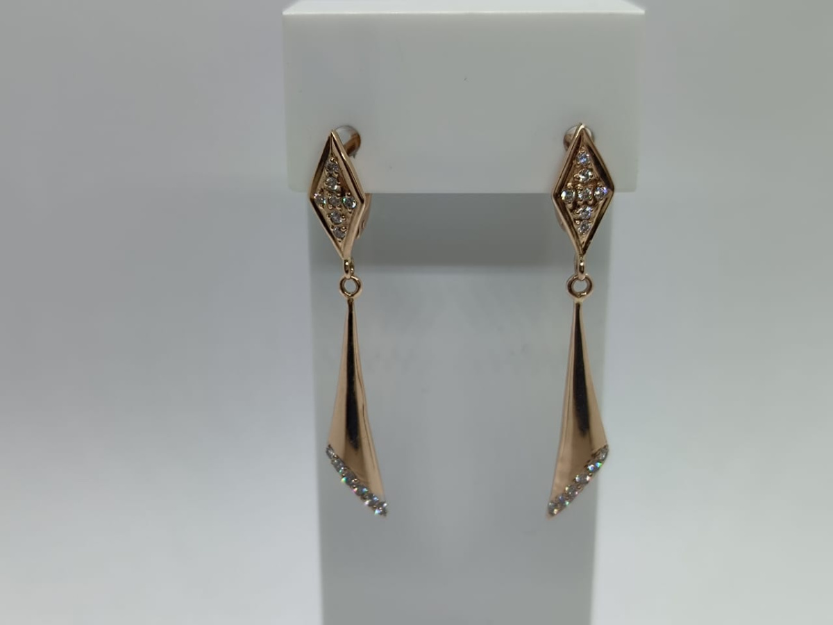 СКМИ585 СЕРЬГИ С КАМНЯМИ (Au 585)