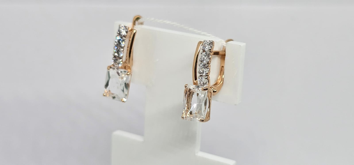 СКМИ585 СЕРЬГИ С КАМНЯМИ (Au 585)