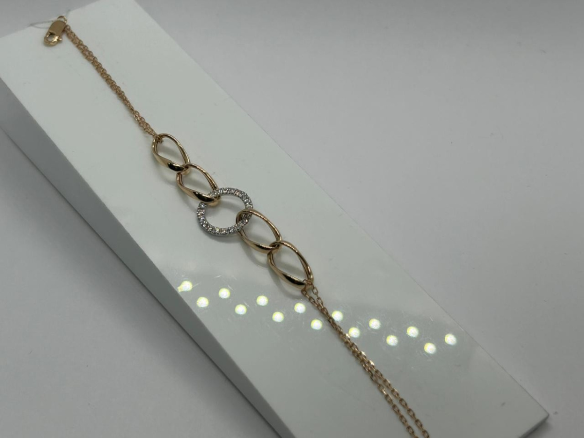 БРАСЛЕТ ФАНТАЗИЯ с камнями (Au 585)