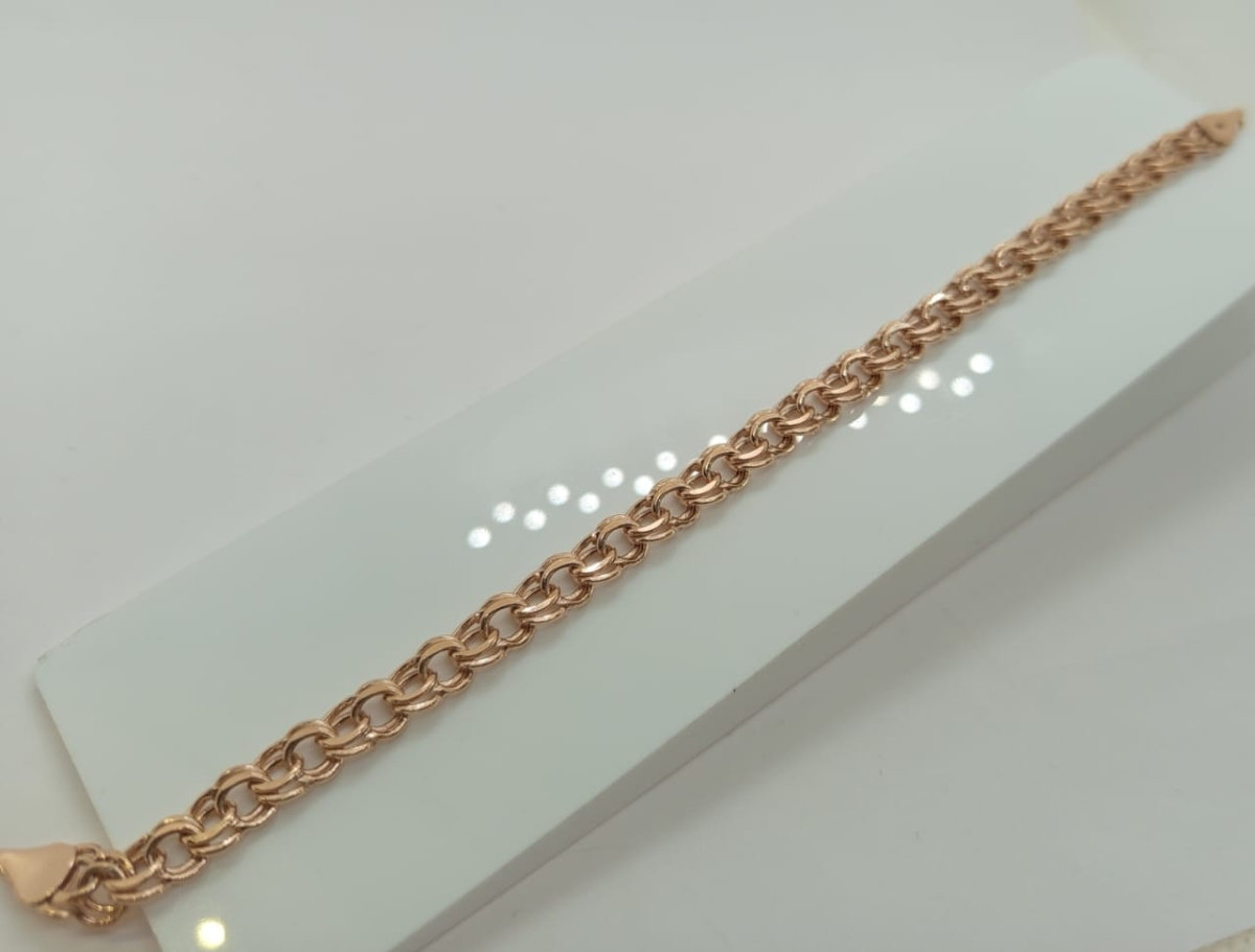 БРАСЛЕТ ПУСТОТЕЛЫЙ Бисмарк (Au 585)